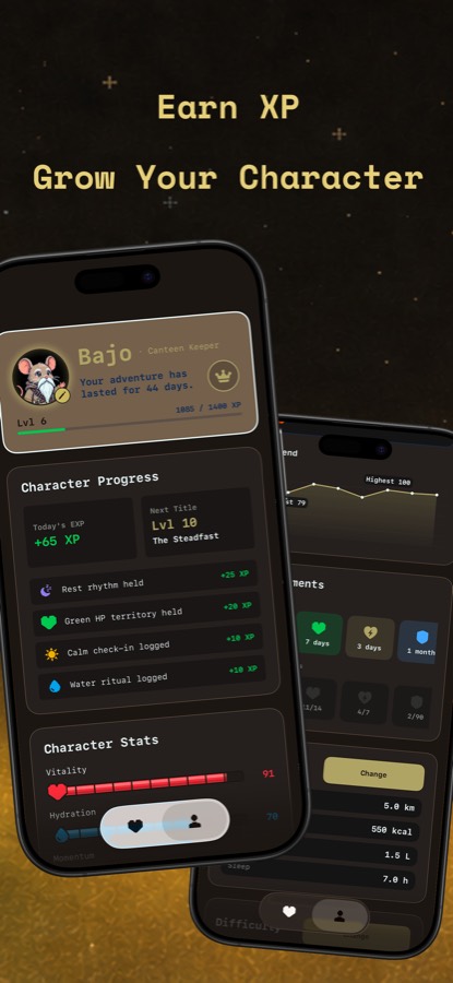 HealthBar App Store screenshot showing daily insights