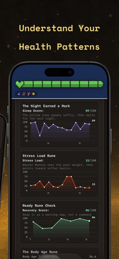 HealthBar App Store screenshot showing small wellness quests