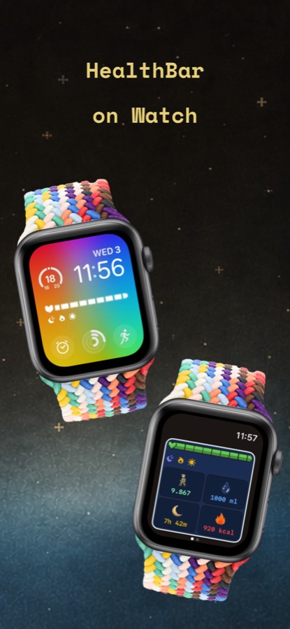 HealthBar App Store screenshot showing more app features